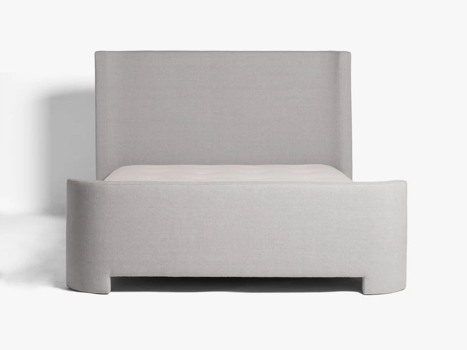 Parachute Canyon Bed Frame with Footboard - Modern Solid Wood Platform Bed - Queen Size