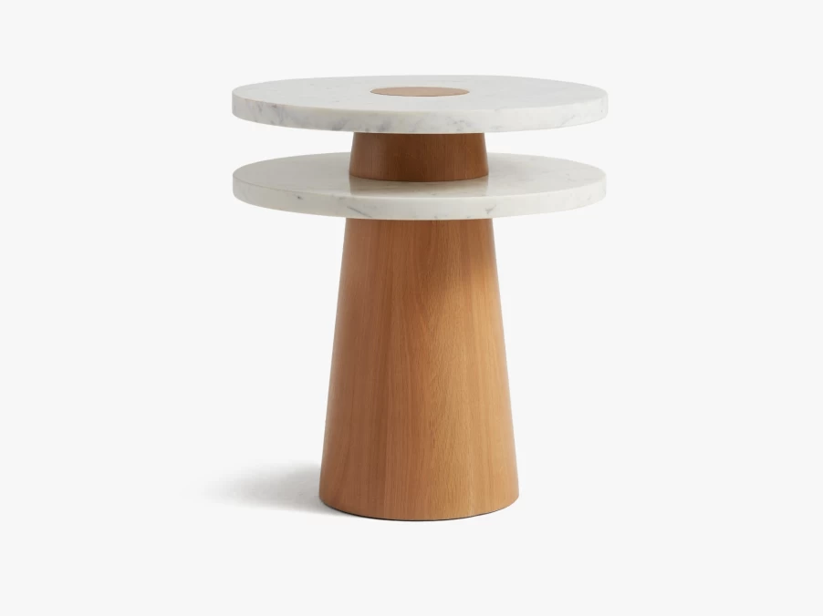 Parachute Cape Side Table - Modern Nightstand with Storage, Wooden Bedside Table for Bedroom