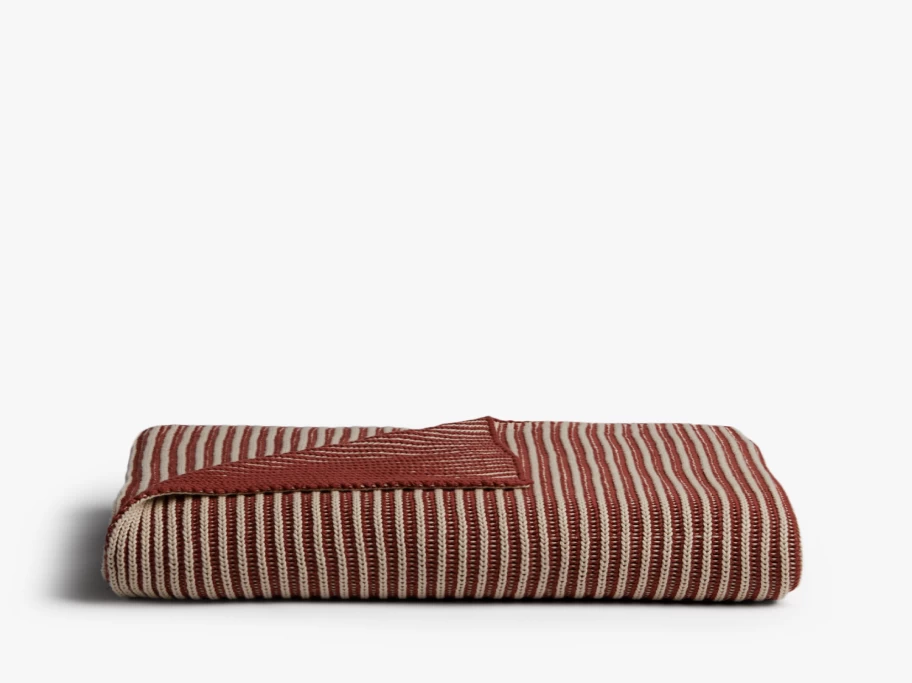 Parachute Organic Cotton Two-Tone Rib Knit Throw Blanket