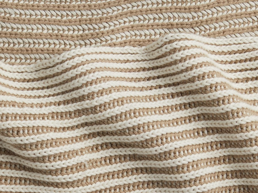 Parachute Organic Cotton Two-Tone Rib Knit Throw Blanket