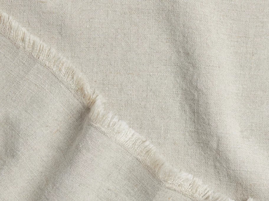Parachute Linen Tablecloth with Elegant Fringe Trim - Natural & Stylish Dining Decor