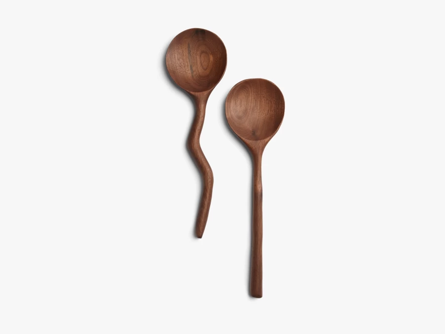 Parachute Handcrafted Walnut Wooden Spoon Set - Premium Kitchen Utensils for Cooking & Serving