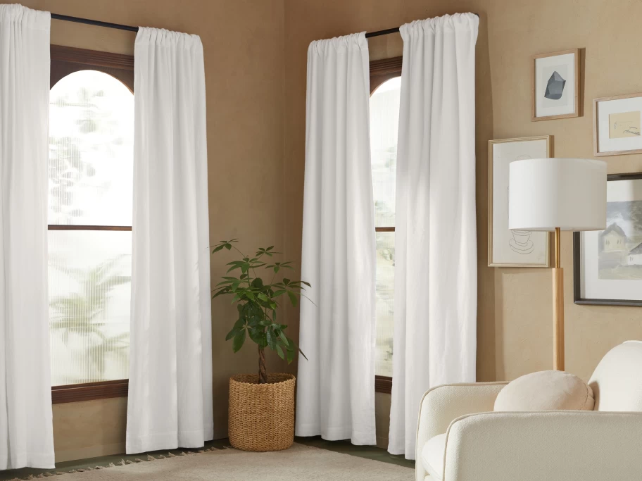 Parachute Washed Linen Blackout Curtains for Bedroom - Light Blocking, Thermal Insulating, Noise Reducing Window Drapes