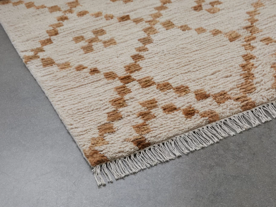 Parachute Hand-Knotted Lattice Rug - Premium Bohemian Style Wool Area Rug for Living Room & Bedroom