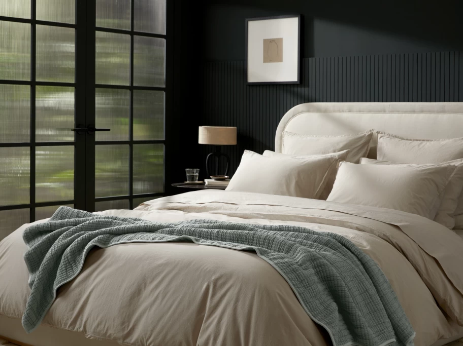 Parachute Organic Cotton Channel Gauze Throw - Lightweight, Breathable Bedding Blanket