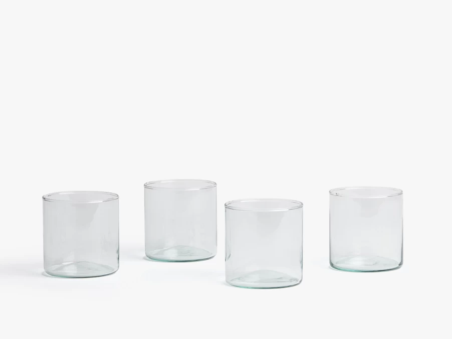 Parachute Canopy Recycled Glass Tumbler Set - Eco-Friendly Drinking Glasses, Set of 4