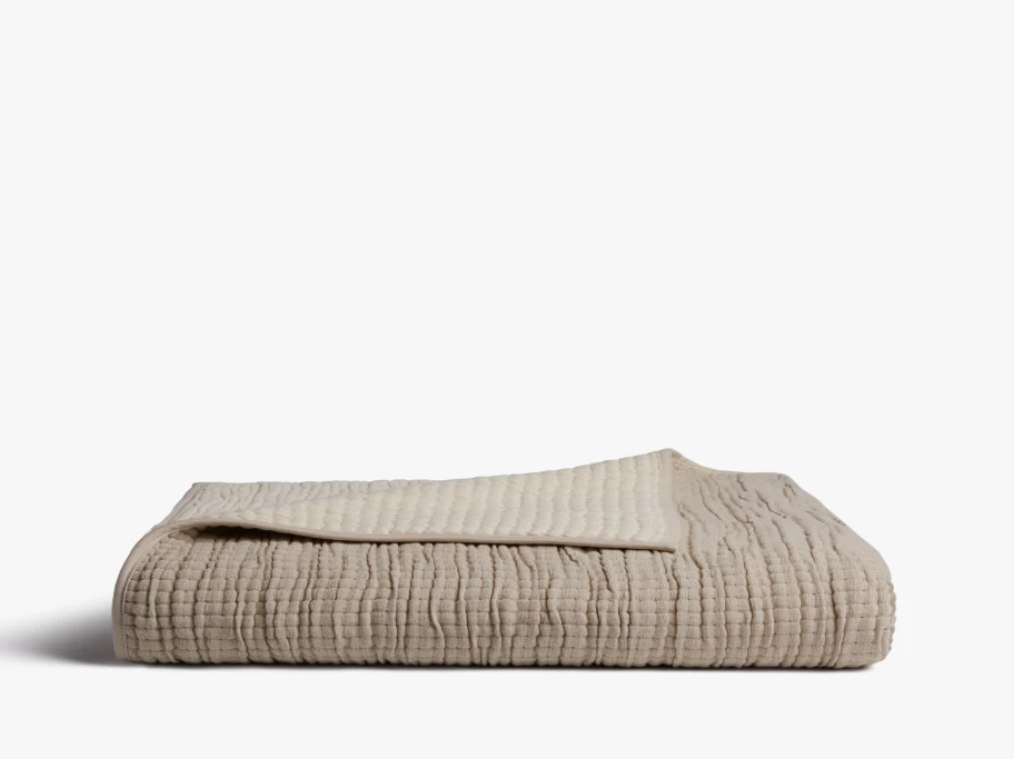 Parachute Organic Cotton Channel Gauze Throw - Lightweight, Breathable Bedding Blanket