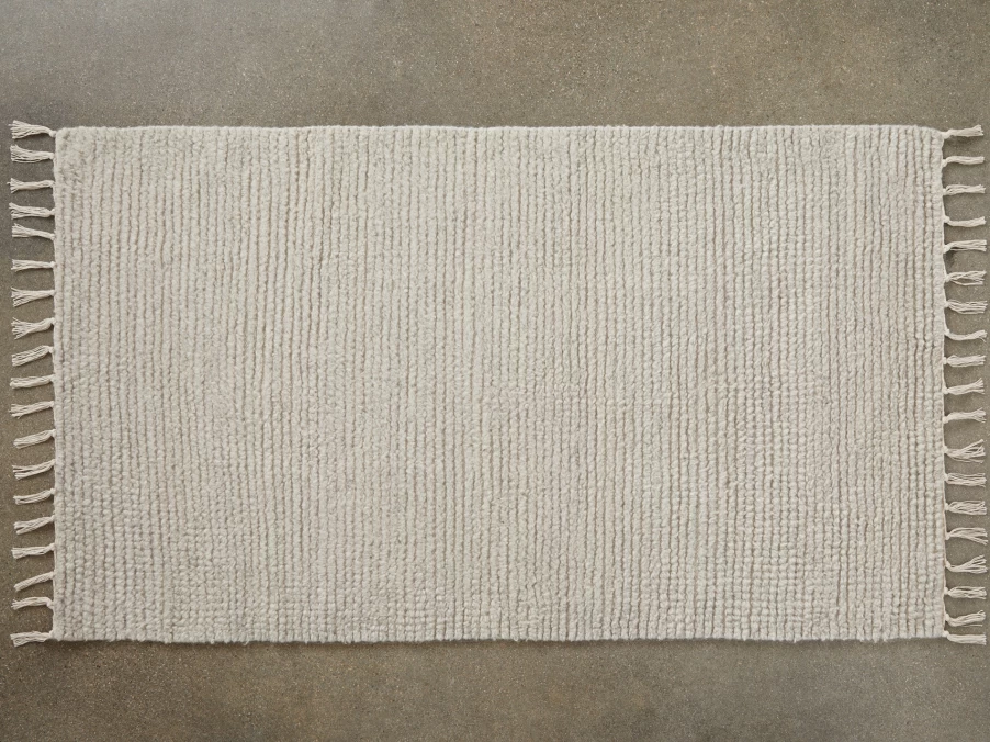Parachute Rib Wool Rug - Soft Handwoven Area Rug for Cozy Home Decor