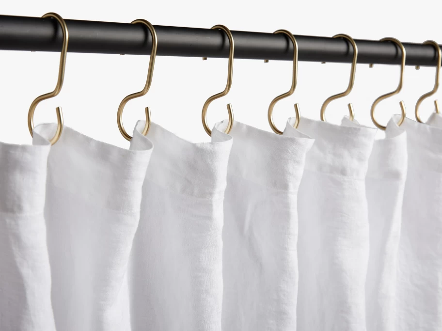 Parachute Premium Shower Curtain Hooks - Durable Stainless Steel Hooks for Bathroom Decor