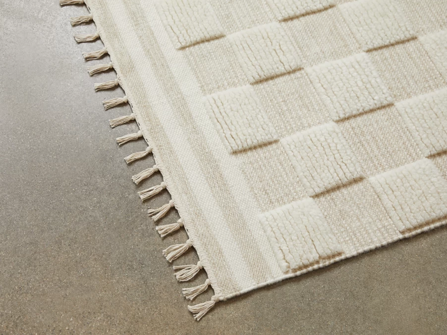 Parachute Checkered Wool Rug - Stylish & Soft Handwoven Area Rug for Cozy Home Decor