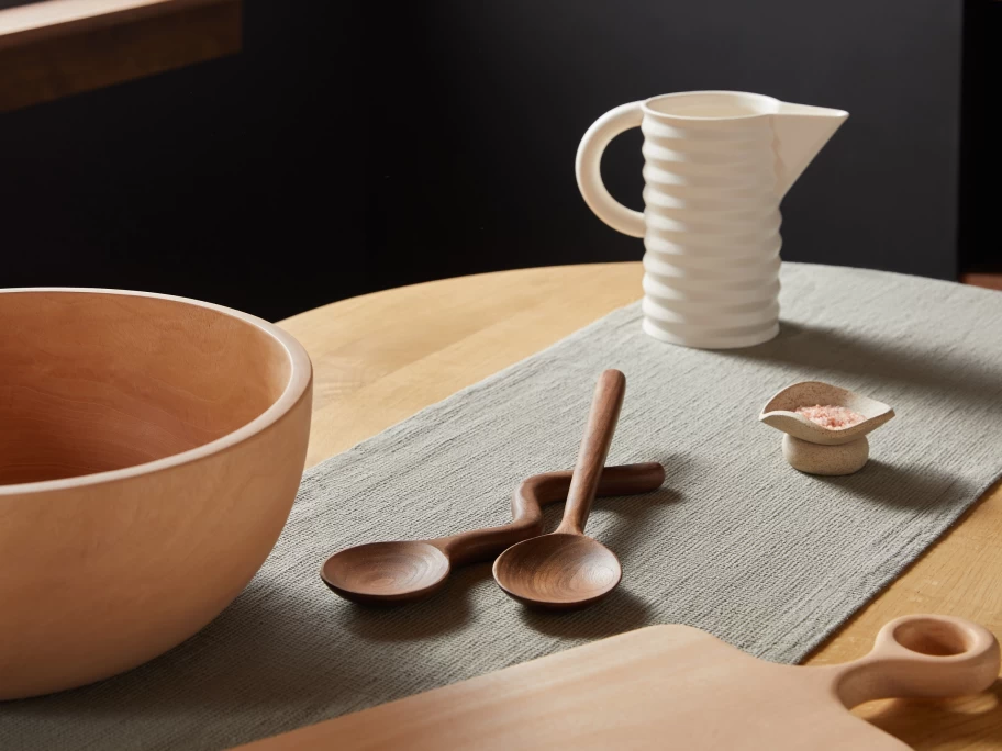 Parachute Handcrafted Walnut Wooden Spoon Set - Premium Kitchen Utensils for Cooking & Serving