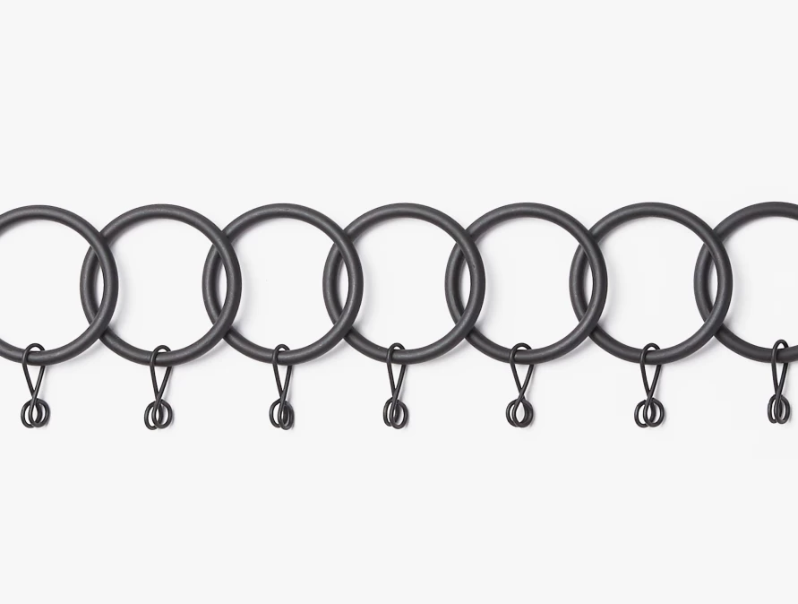 Parachute Curtain Rings With Hooks - Premium Quality Durable Hooks for Drapery & Window Treatments