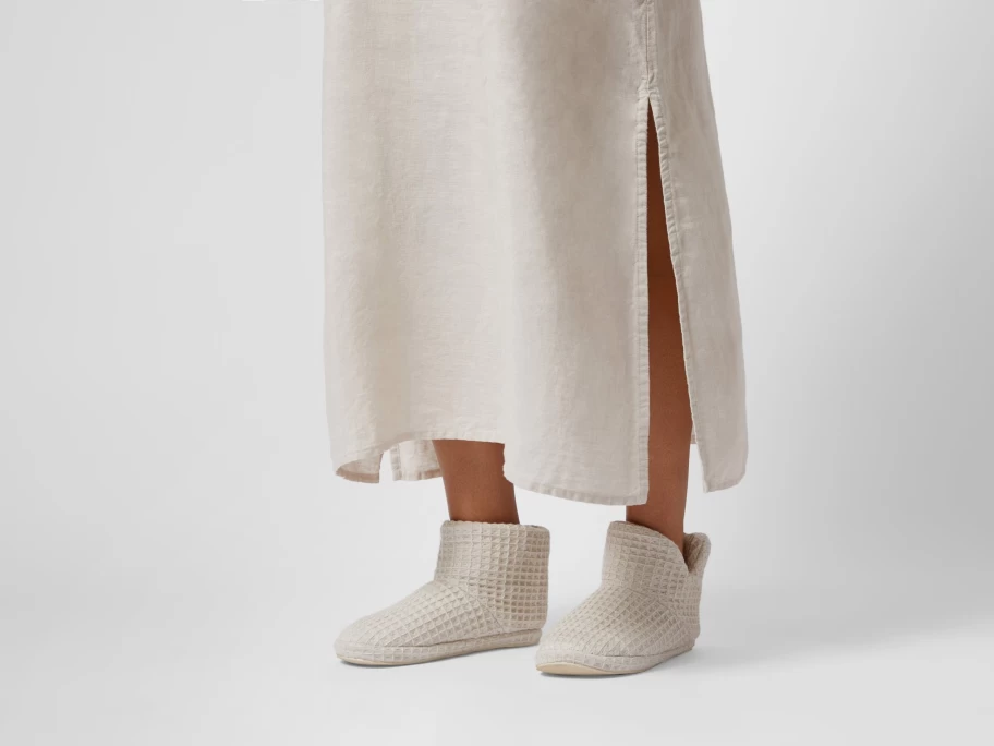 "Parachute Waffle Bootie - Cozy Knit Slippers for Indoor Comfort"
