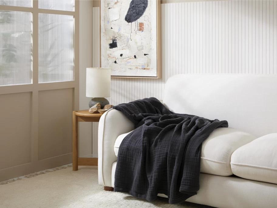 Parachute Cloud Linen Gauze Throw - Lightweight & Breathable Linen Blend Blanket for All Seasons