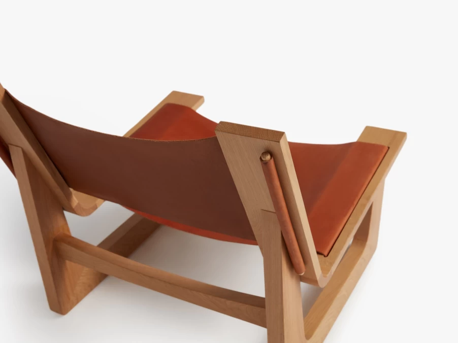 Parachute Modern Leather Sling Chair - Comfortable Lounge Chair for Living Room & Office