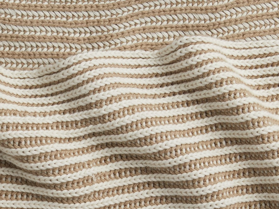 Parachute Organic Cotton Two-Tone Rib Knit Throw Blanket - Soft Eco-Friendly Bed & Lounge Decor
