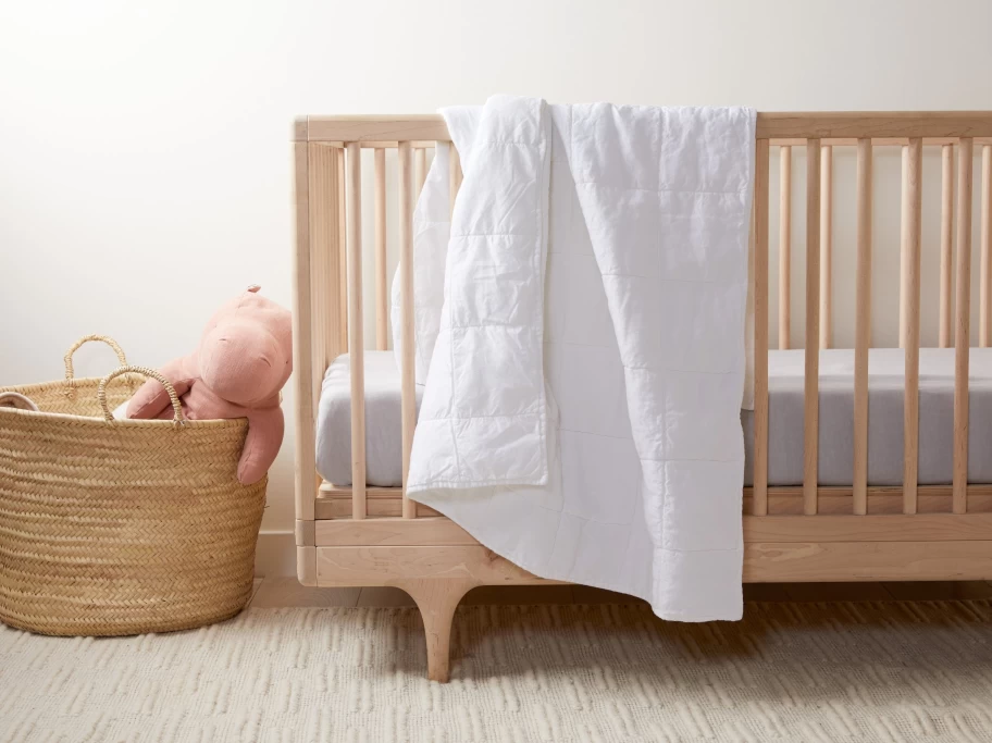 Parachute Toddler Linen Box Quilt - Soft, Breathable & Lightweight Baby Bedding