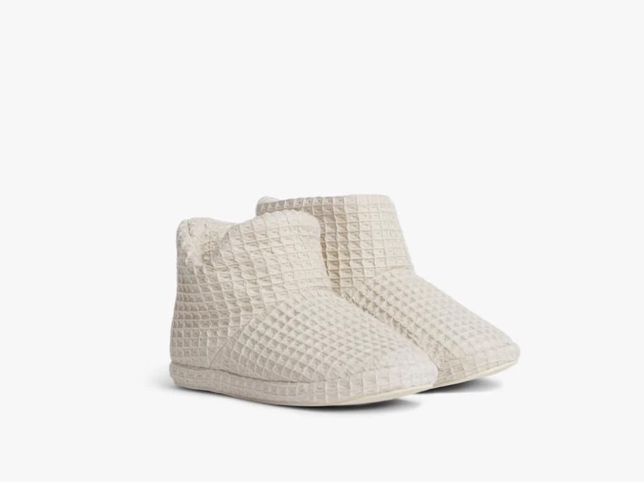 Parachute Waffle Bootie Cozy Knit Slippers for Women & Men - Comfortable Non-Slip Indoor Outdoor House Shoes