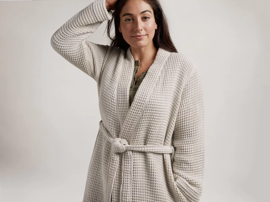"Parachute Waffle Robe - Soft, Breathable, and Comfortable Kimono-Style Bathrobe"